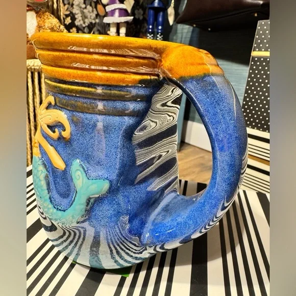 Mermaid Ceramic Mug - Blue and Turquoise - Picture 3 of 4